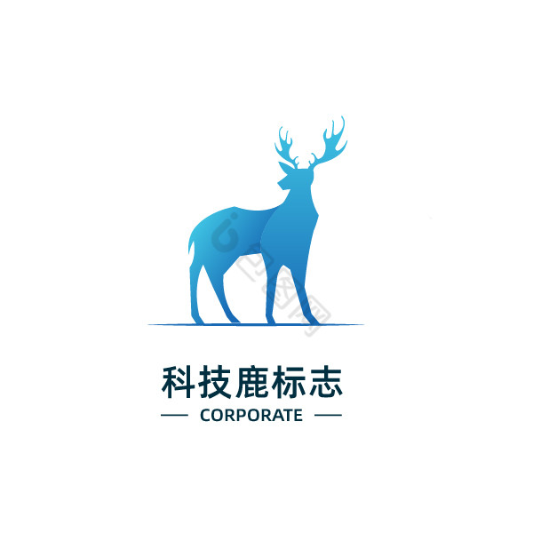 科技鹿标志logo图片