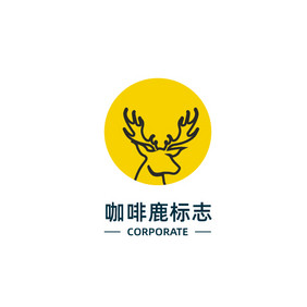 咖啡餐饮鹿标志logo