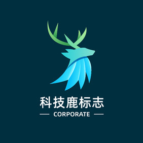 科技动物鹿标志logo