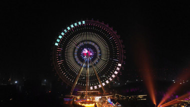 4K航拍万达文旅城夜景视频素材