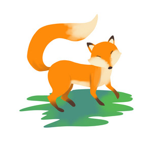 水彩秋季动物狐狸