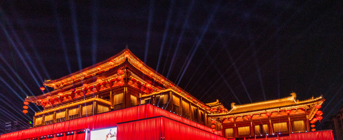 陕西西安歌剧院夜景图片