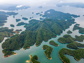 航拍浙江千岛湖景区摄影图片