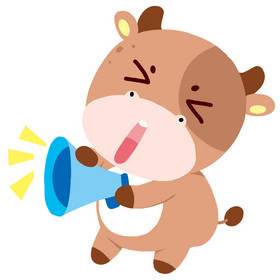 牛年可爱小牛吹喇叭图片