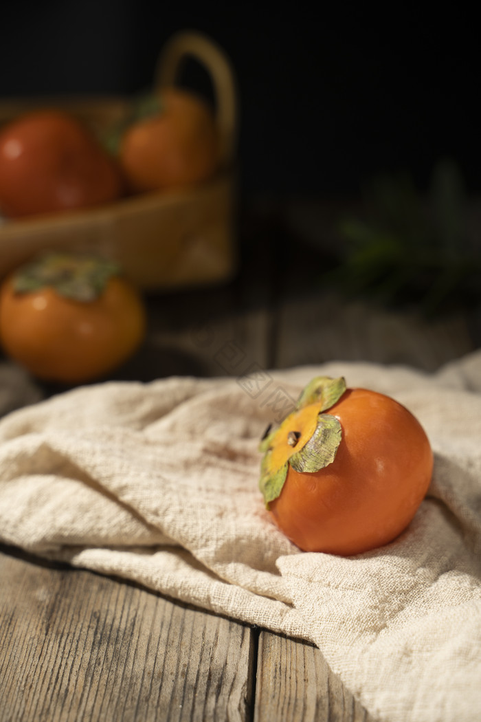 美食水果软柿子摄影图图片