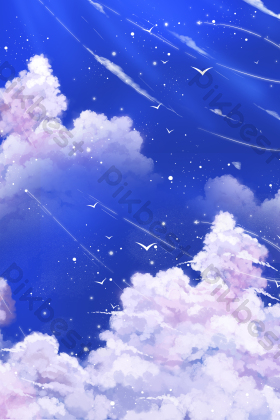 夜晚白云星空