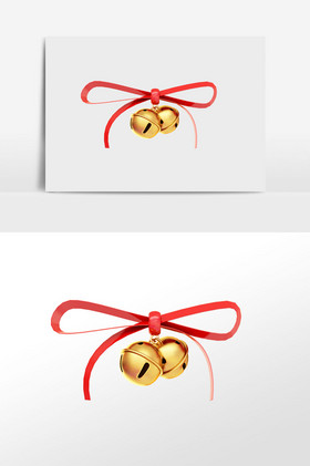 圣诞节黄色铃铛手绘插画