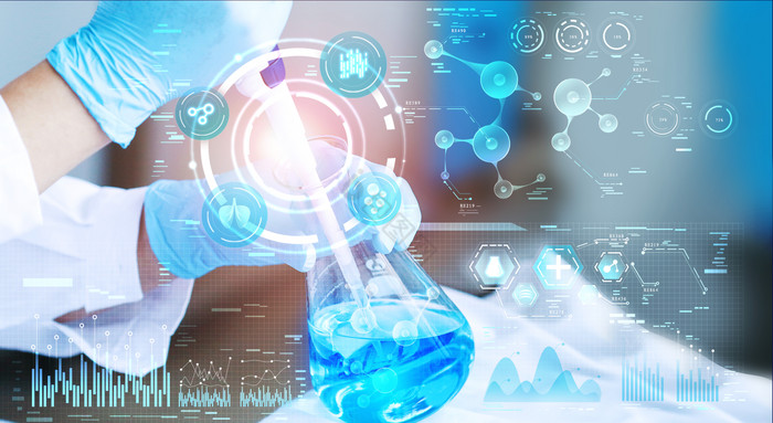 医疗科技实验室数字化投影图片