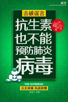 击破谣言抗生素海报设计