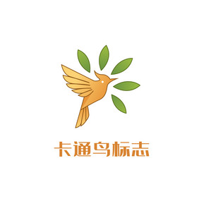 卡通儿童绿色鸟logo