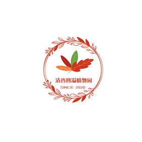 满香四溢植物园花朵标志logo