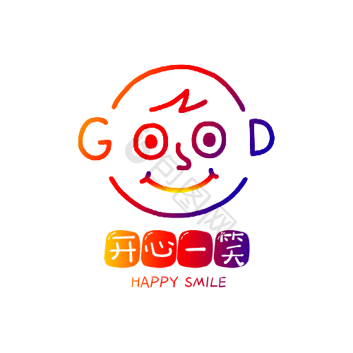 彩色线条搞怪搞笑logo模板-包图网