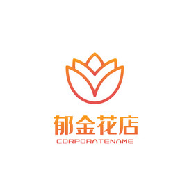 郁金香花店花朵花艺logo