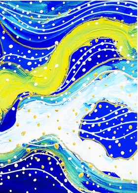 手绘创意晕染抽象北欧风景装饰画