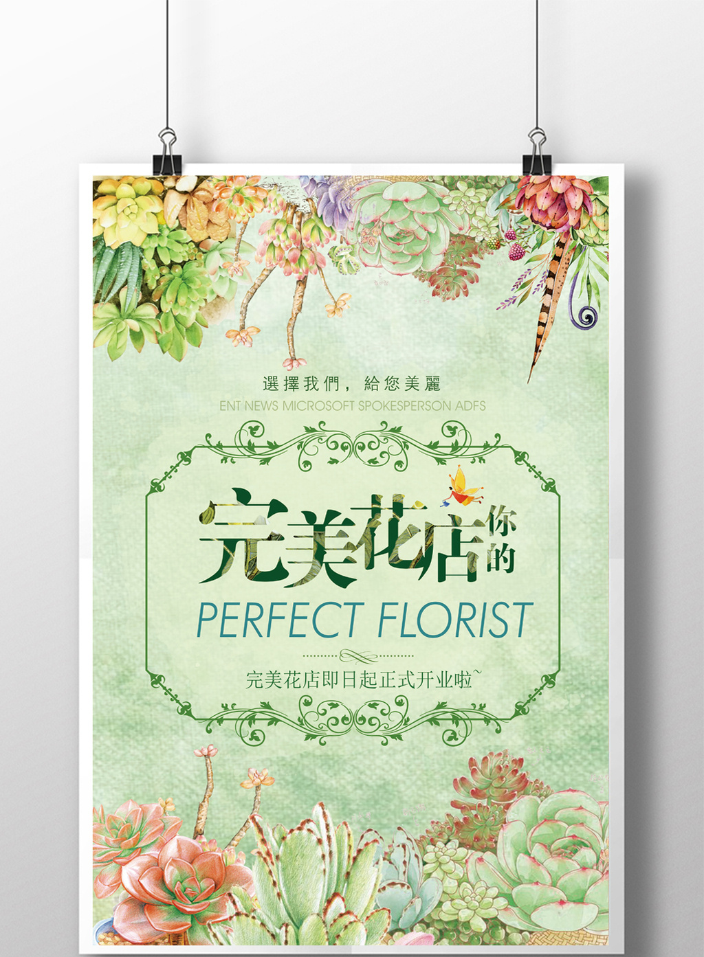 清新花店海报设计psd