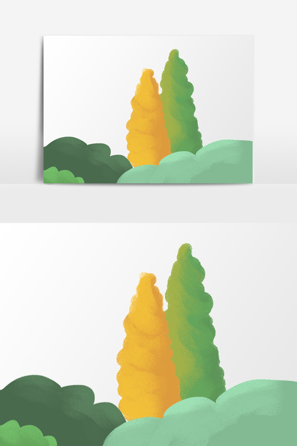 卡通绿色森林树木元素素材模板免费下载 _插画图片设计素材_【包图网