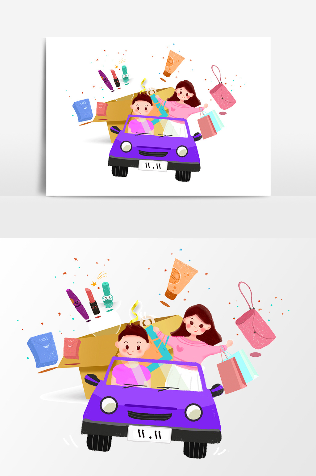 手绘满载而归设计元素