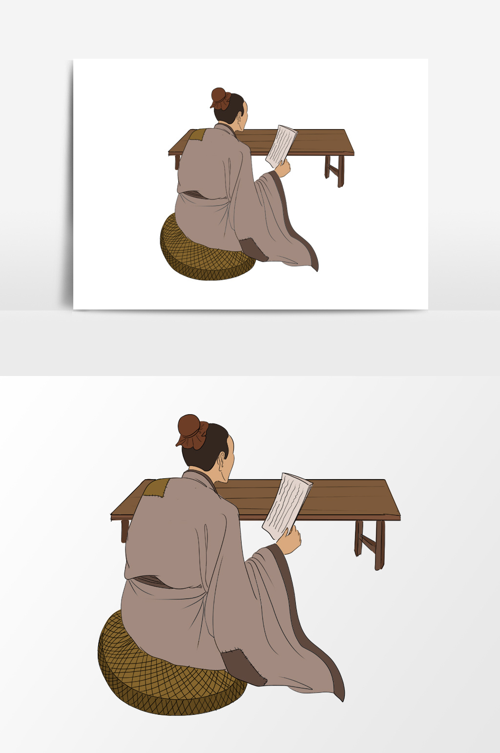 中国风格穷书生形象