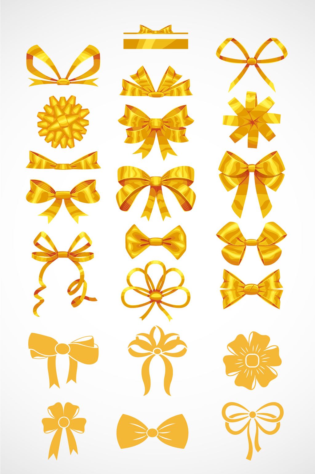 精美金色蝴蝶结矢量素材