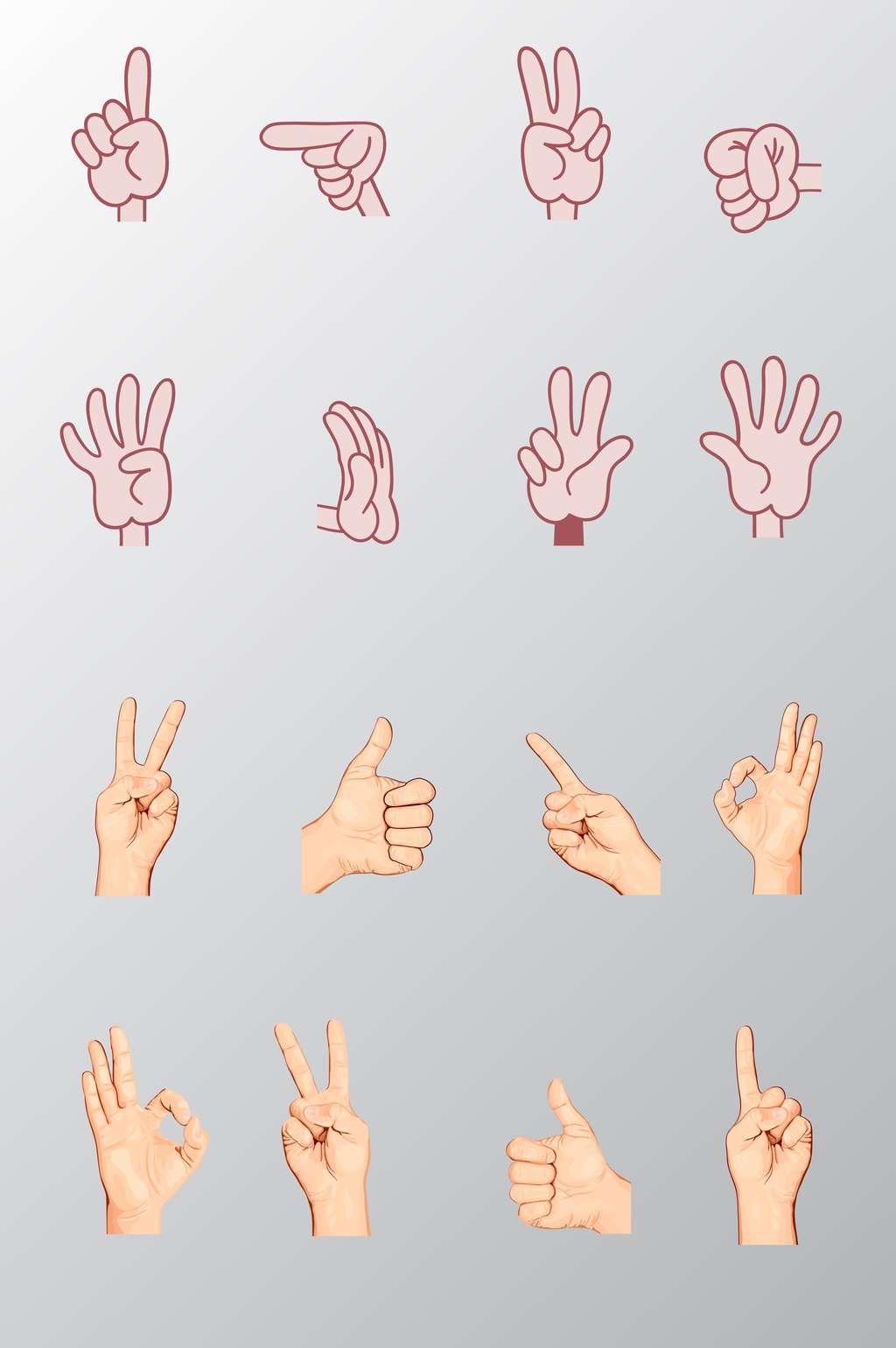 男子手势设计矢量素材