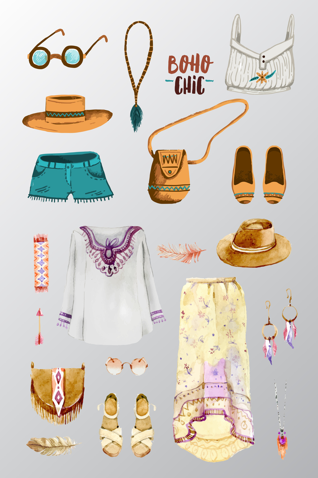 混搭风格服装与配饰矢量高清ai图片设计素材免费下载_【包图网】