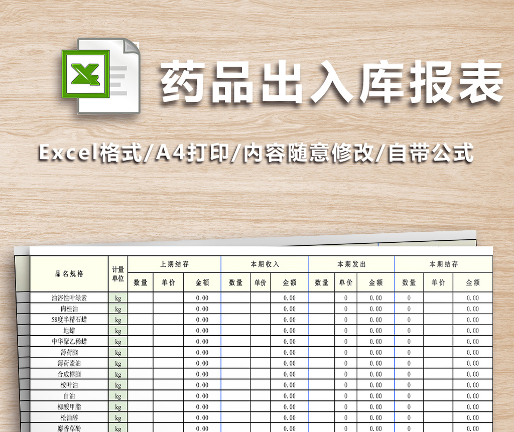 藥品出入庫報表十聯表