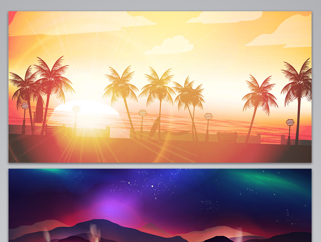 矢量風光風景剪影背景模板免費下載 _廣告設計圖片設計素材_【包圖網