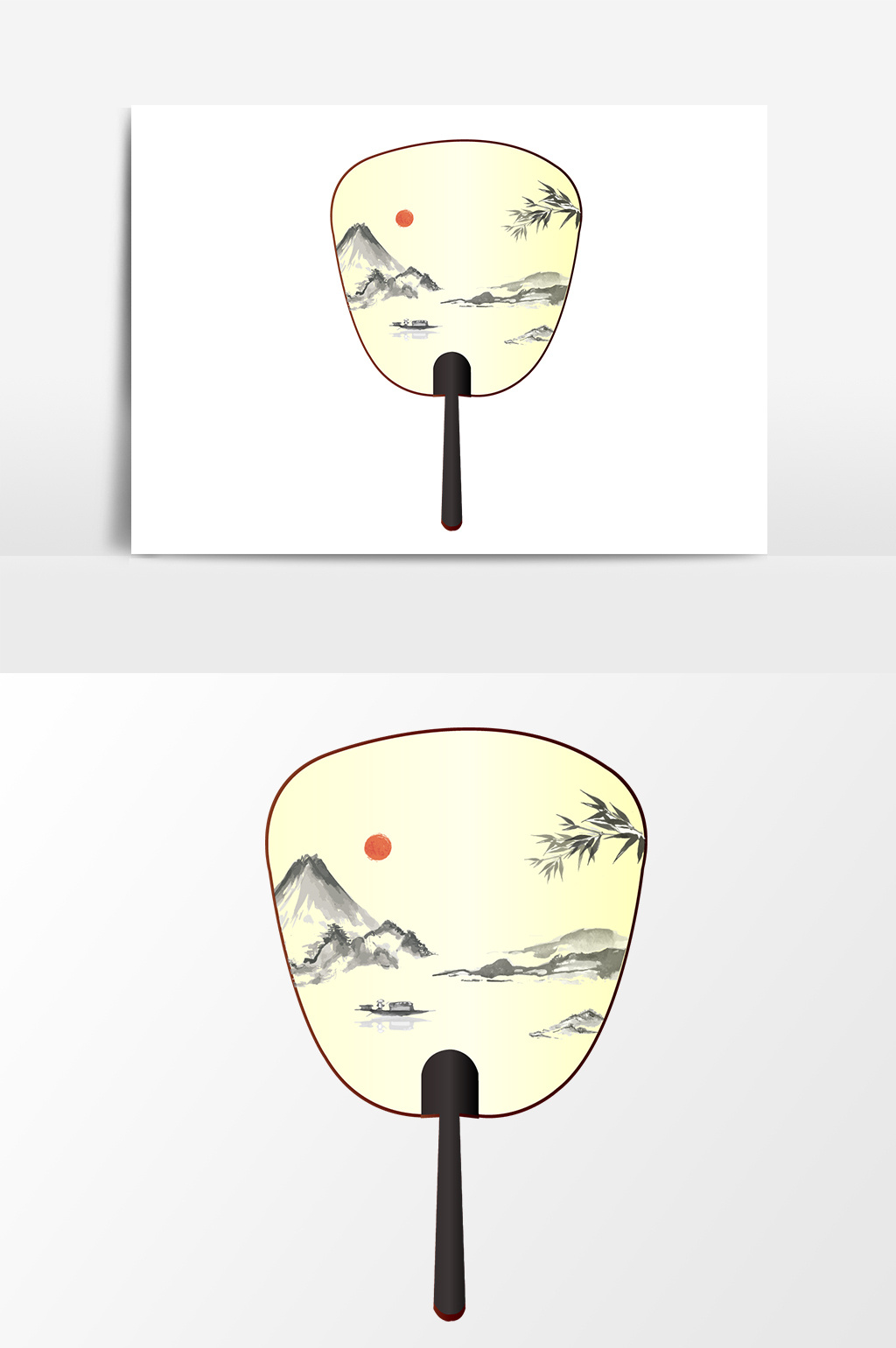 中国风山水画扇子