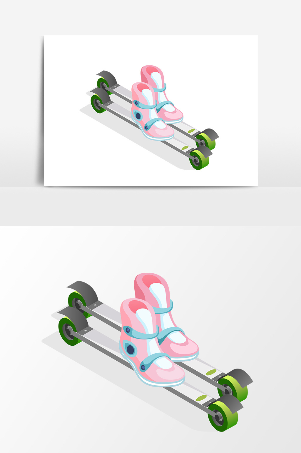 卡通滑板设计元素手绘图片