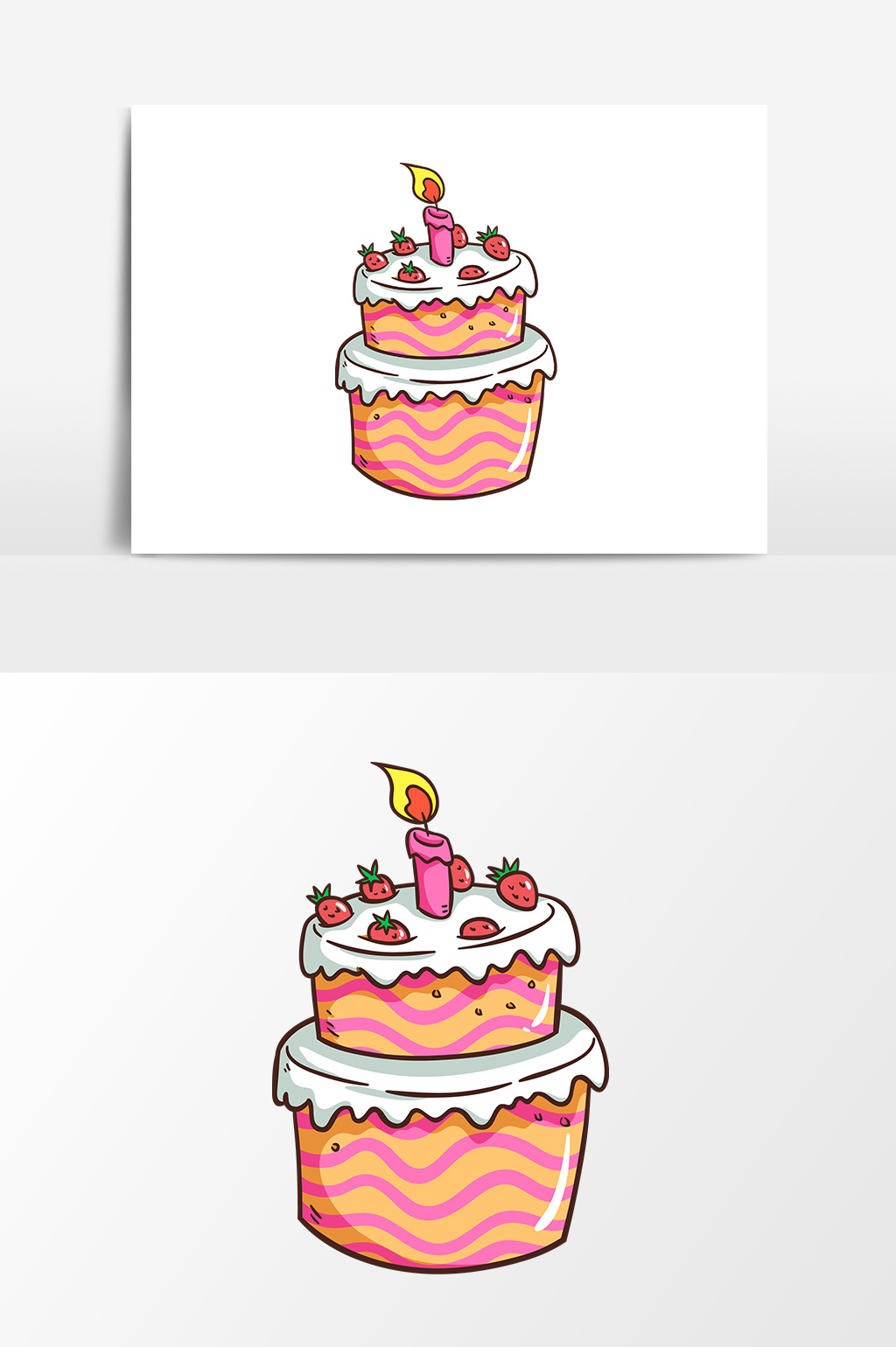 儿童双层蛋糕卡通图案图片