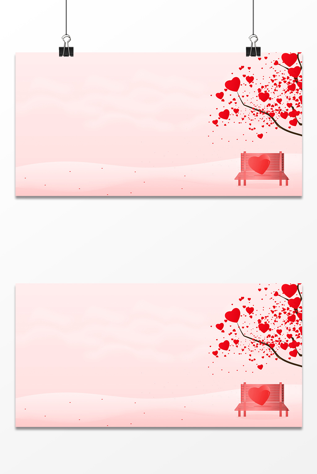 浪漫温馨情人节粉色唯美桃心树枝