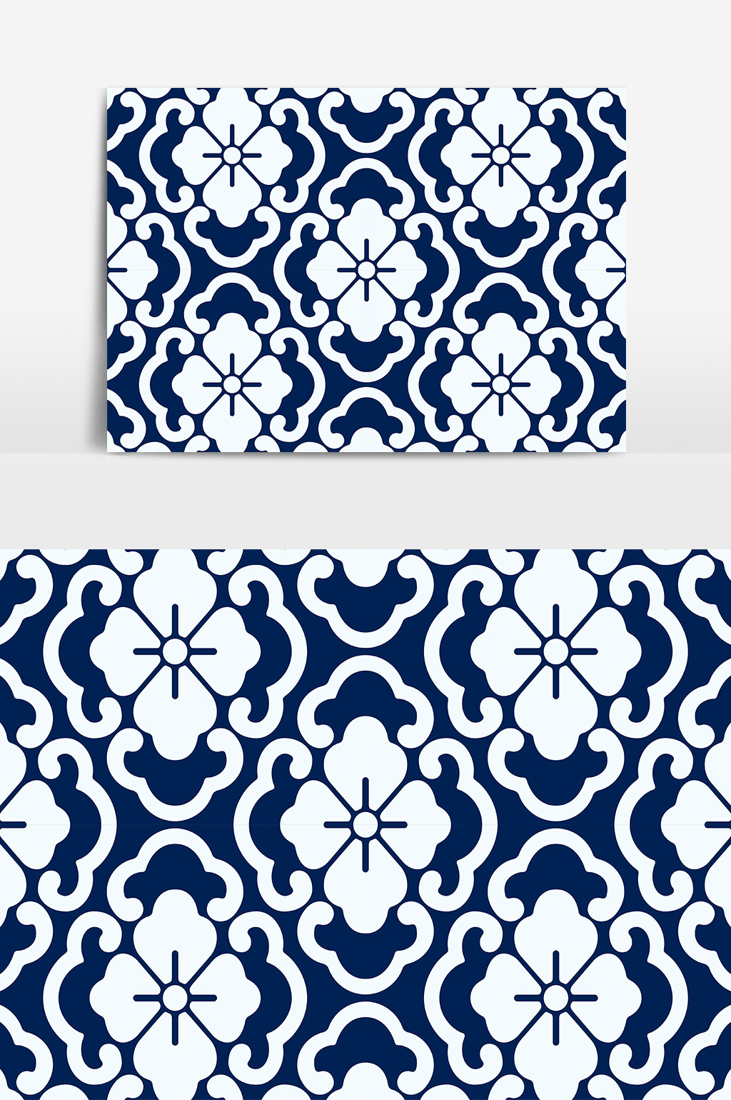 包图 广告设计 【ai】 蓝白中国传统花边装饰ai矢量 所属分类: 广告