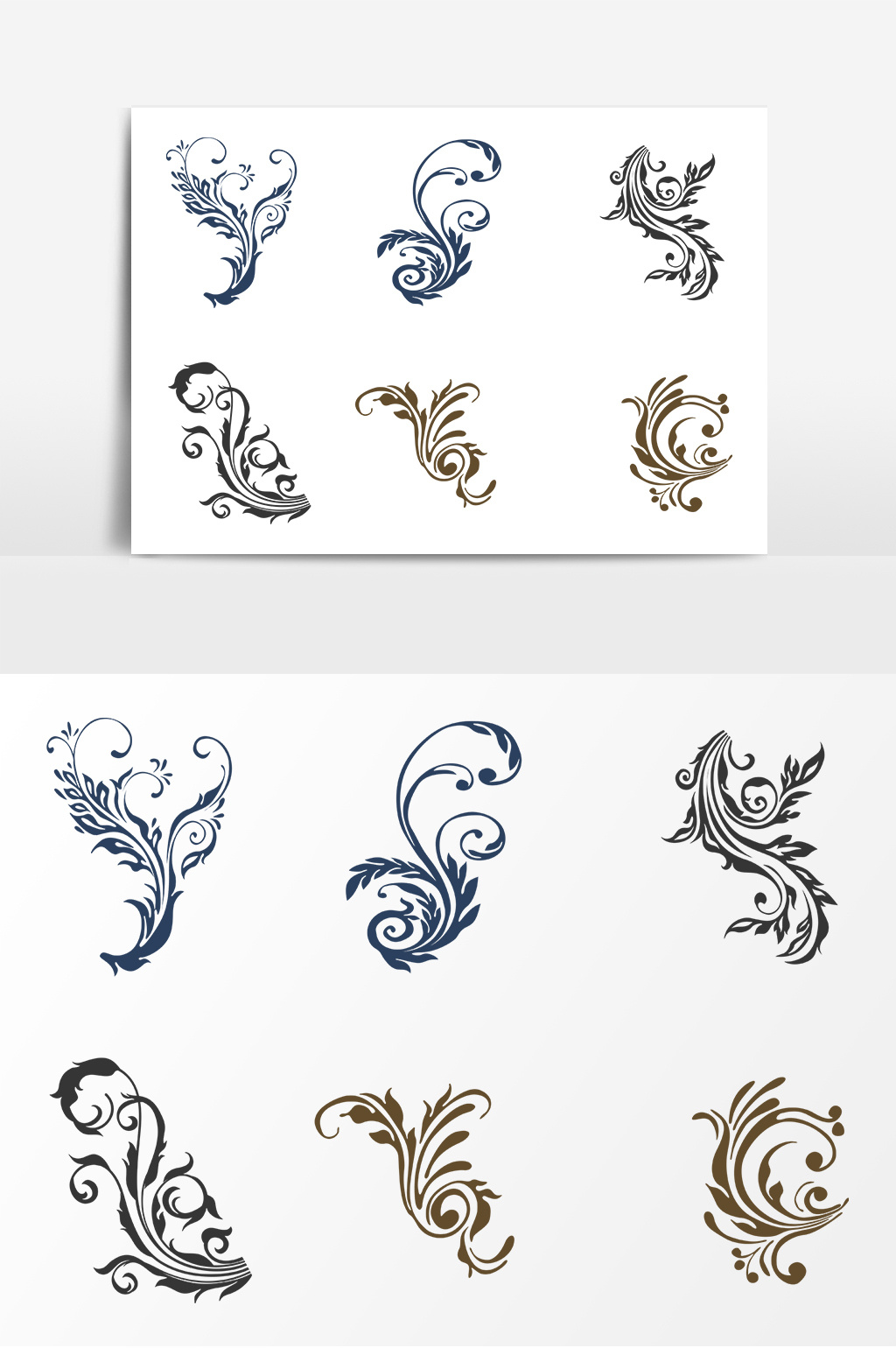 艺术线条花边装饰ai矢量素材