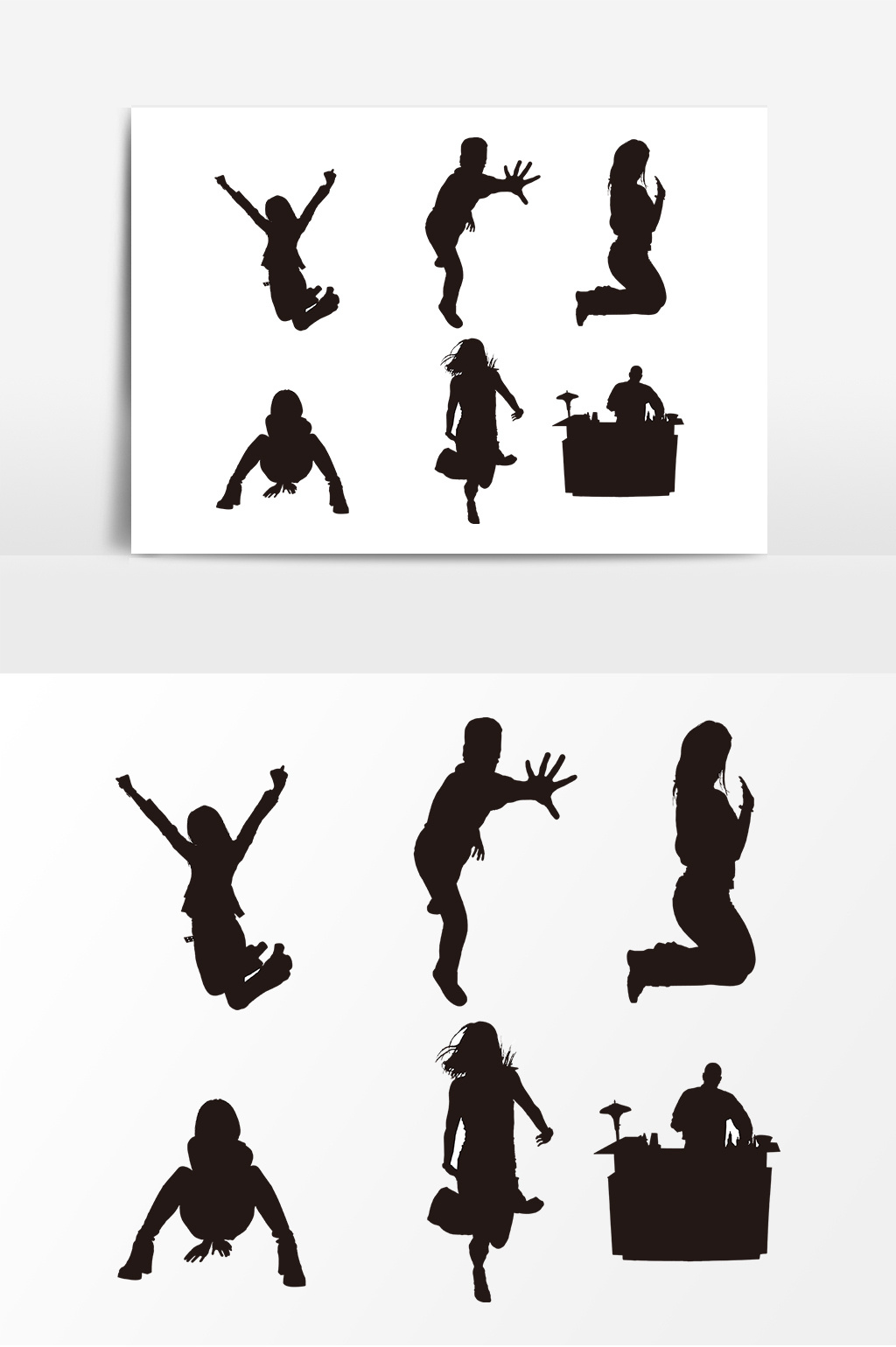 人物表演活动剪影ai矢量素材