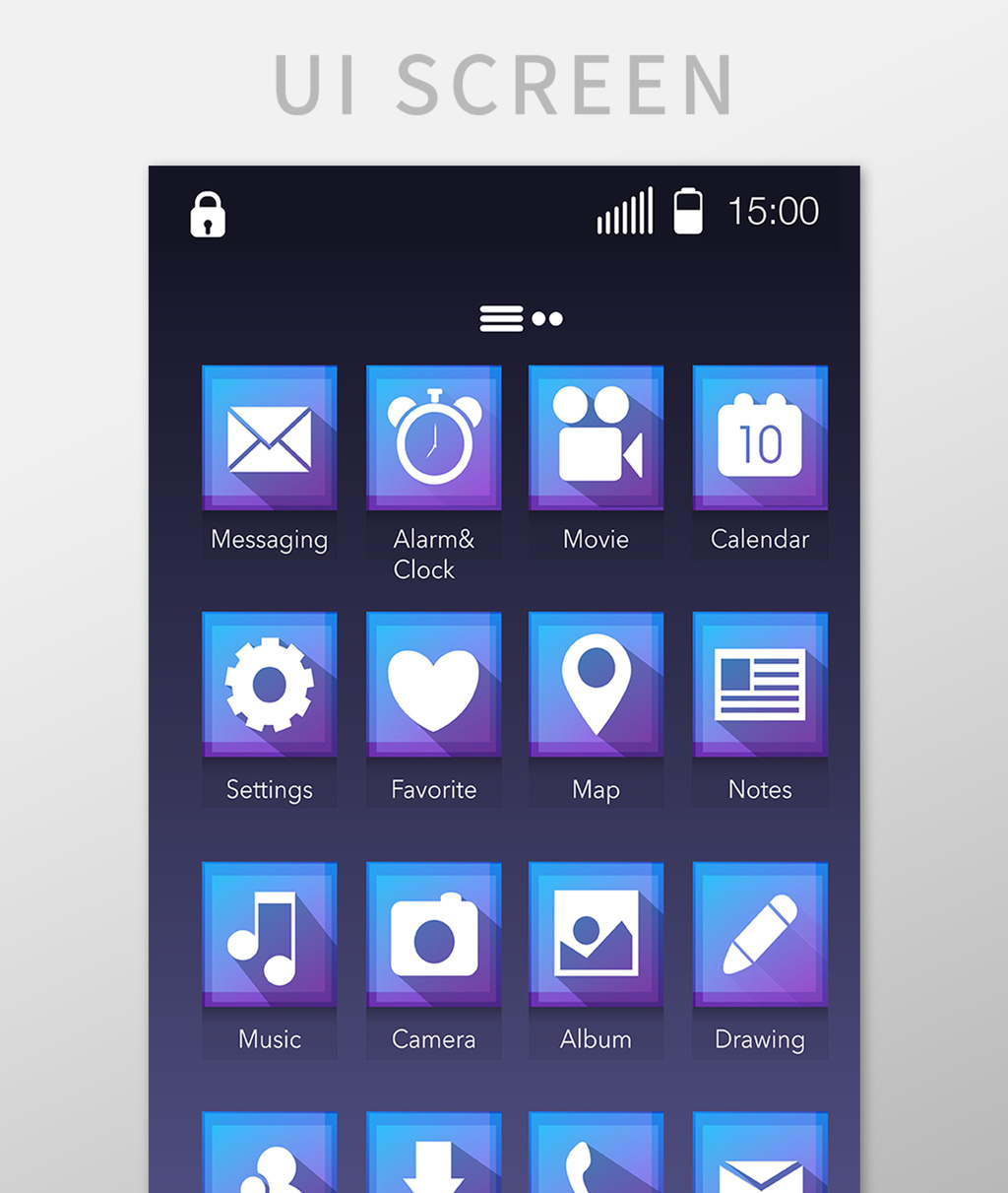 程序图标移动主界面ui矢量素材
