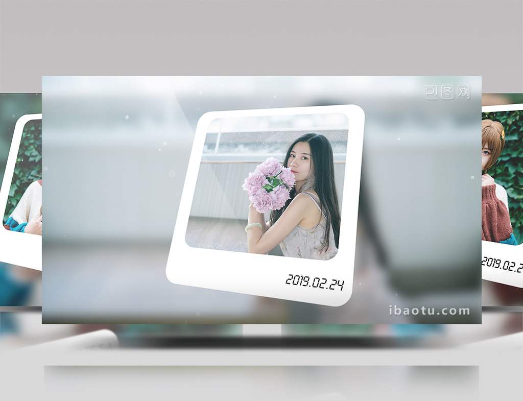 唯美相片飘落个人写真家庭相册pr模板