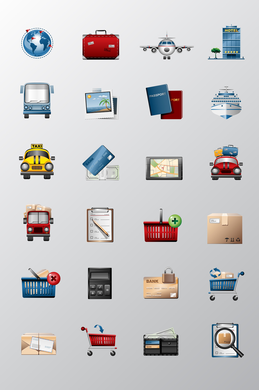 旅行出行图标矢量素材