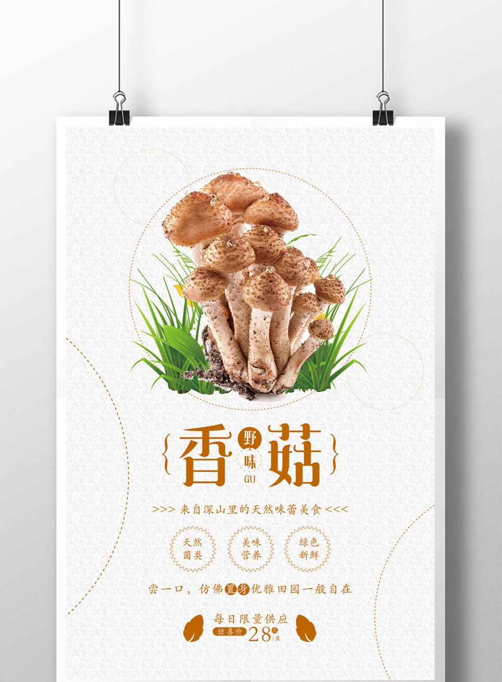 包图网提供精美好看的简约天然香菇美食海报素材免费下载,本次作品