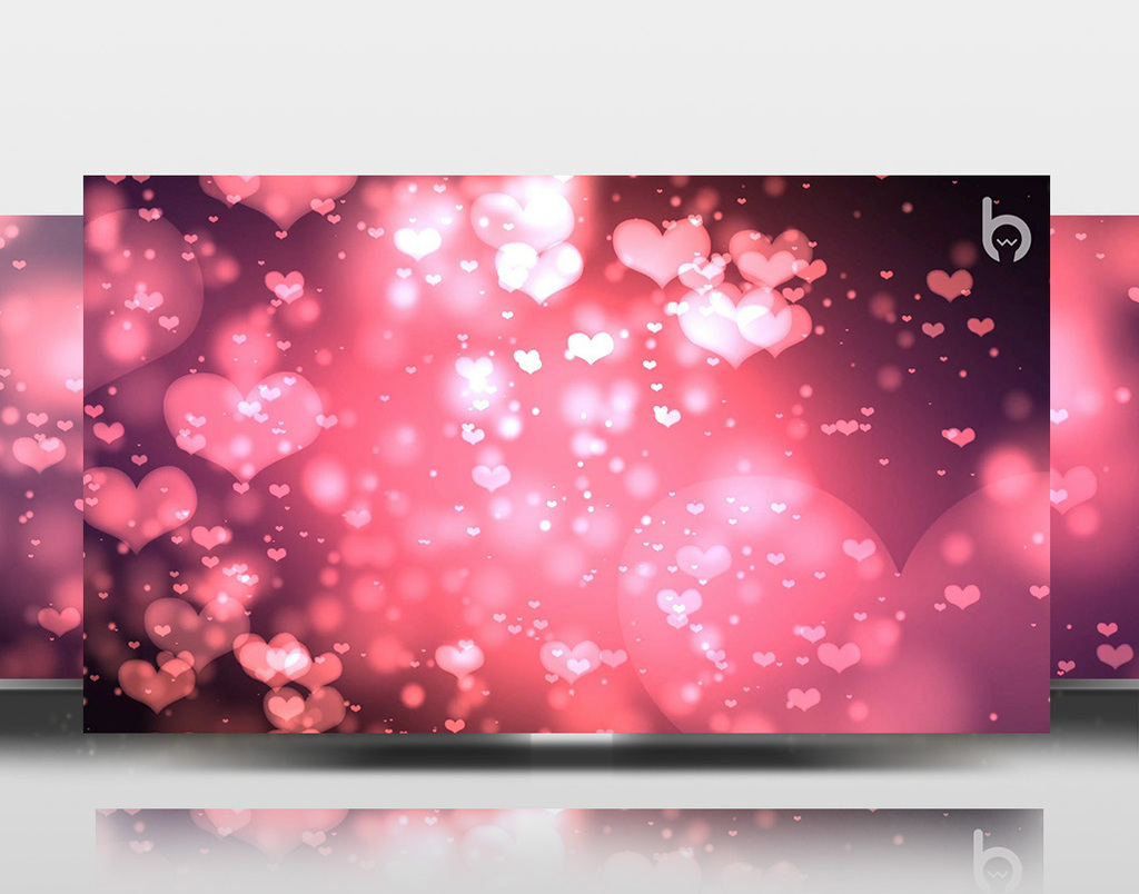 浪漫婚礼粉色心飞舞led素材