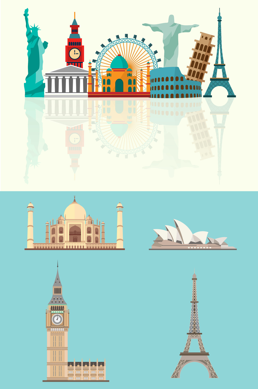 城市建筑剪影矢量图素材