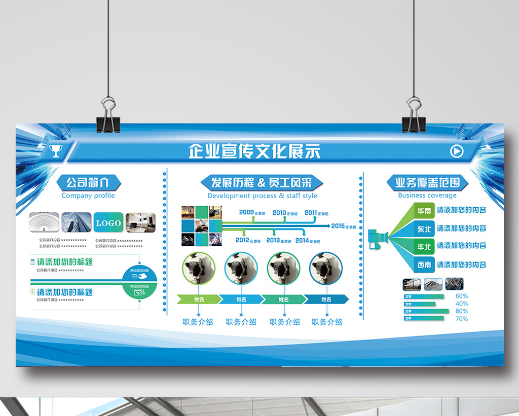 大气磅礴企业文化展板设计