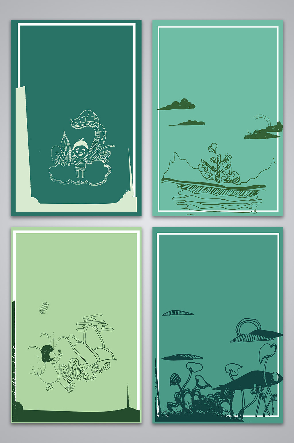 文艺清新手绘背景图模板免费下载_1920像素ai图片设计素材_【包图网】