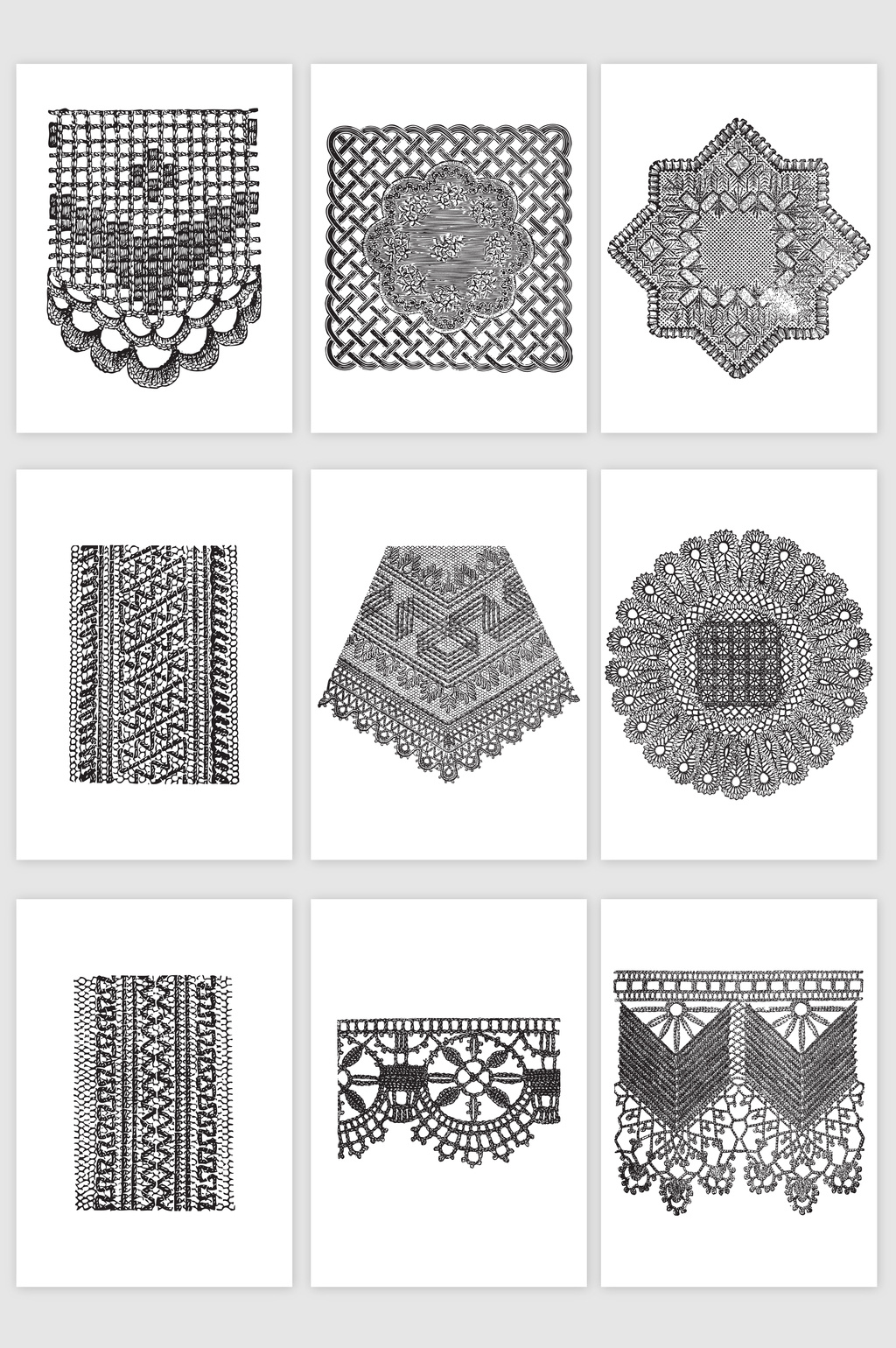 9款矢量纺织品底纹图案模板免费下载 _元素图片设计素材_【包图网】