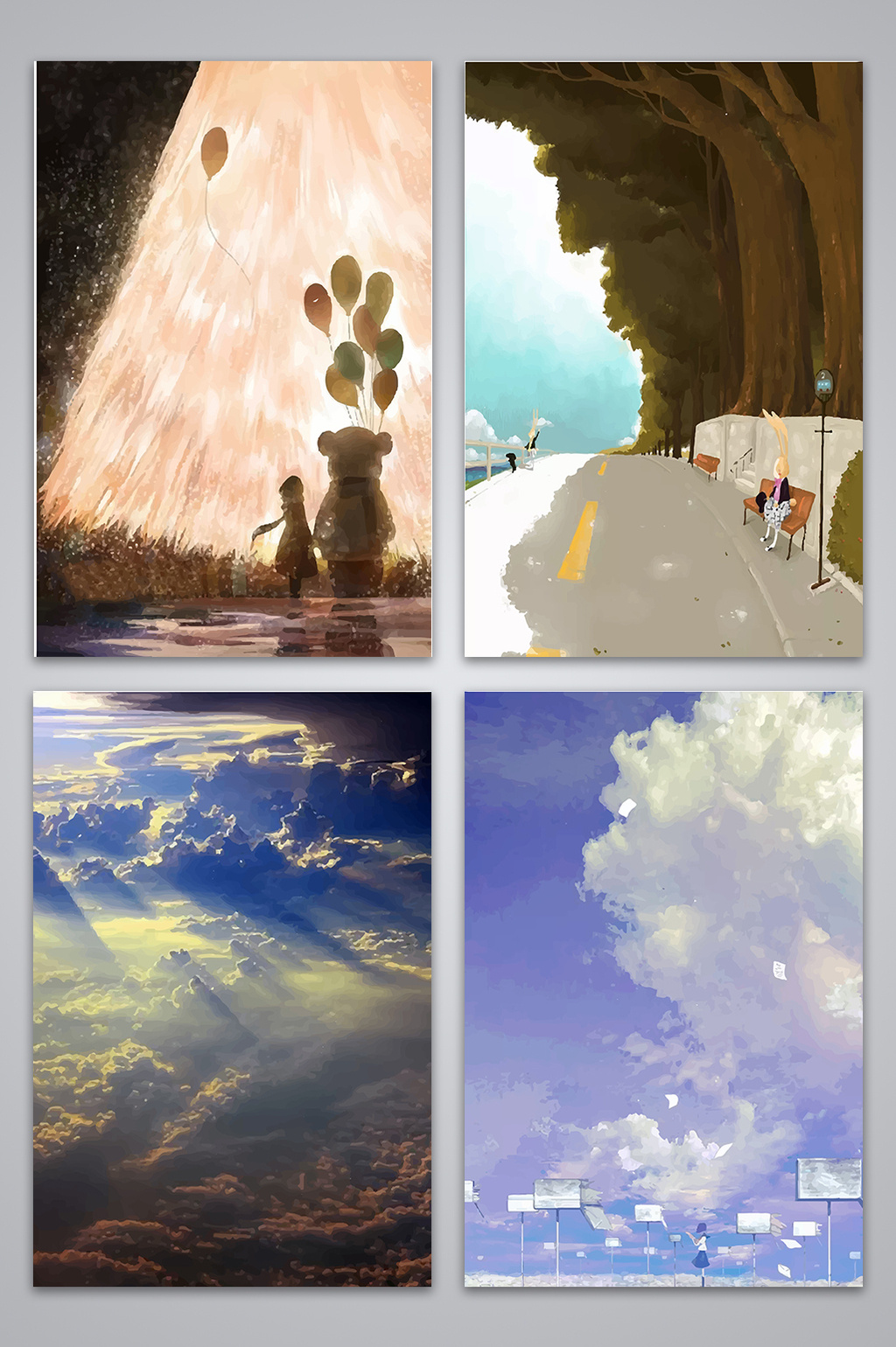 肖像权人物画像仅供参考 包图网提供精美好看的手绘笔触风景广告背景