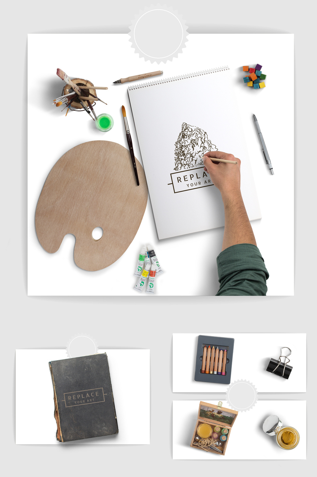 产品设计美术用品样机素材模板下载_3008x2005像素_【包图网】