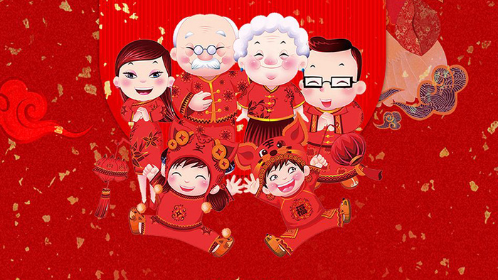 新年过年团年狗年钟声团圆音效