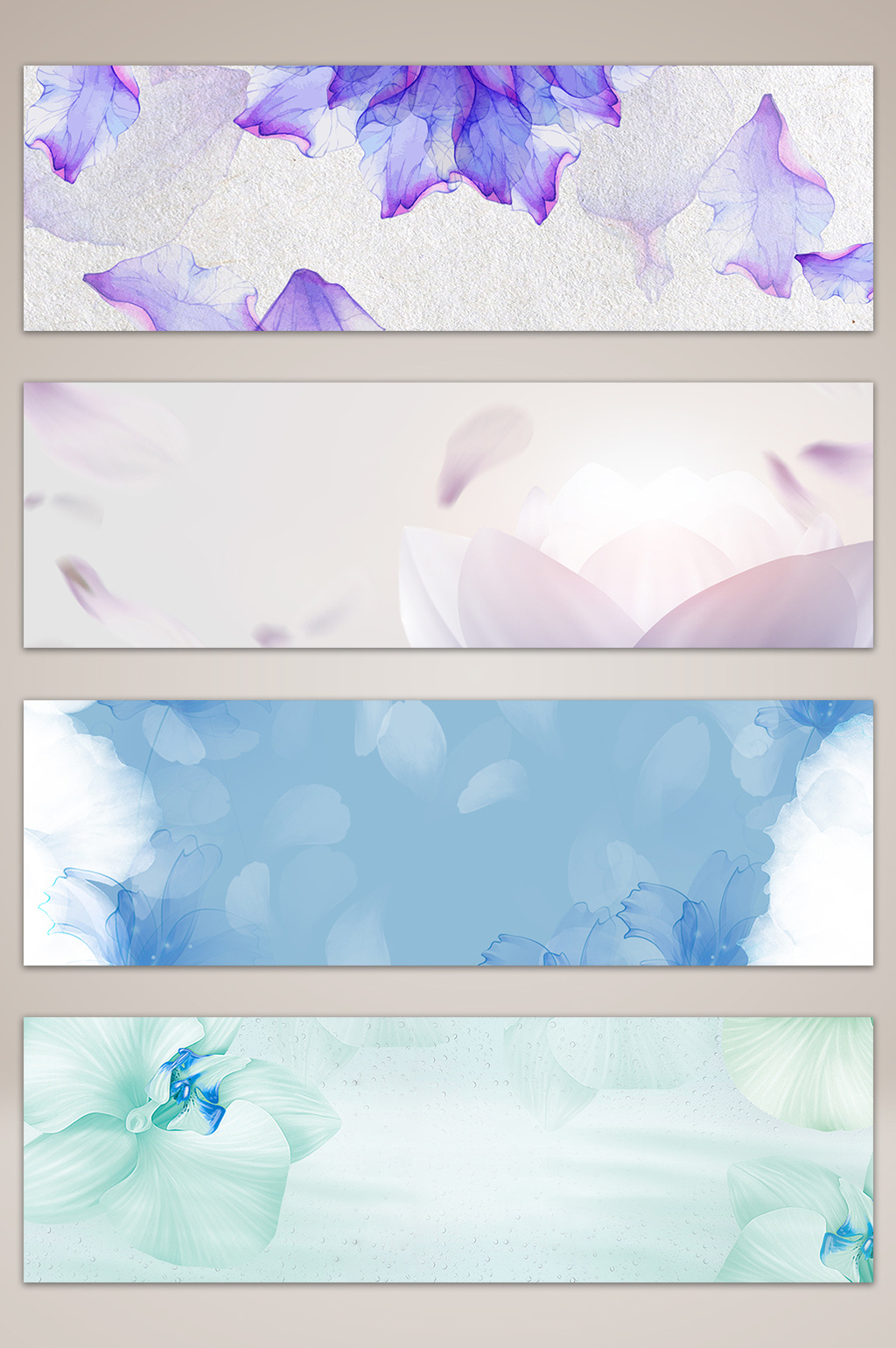 包图网提供精美好看的手绘梦幻浪漫花卉海报banner背景图素材免费下载