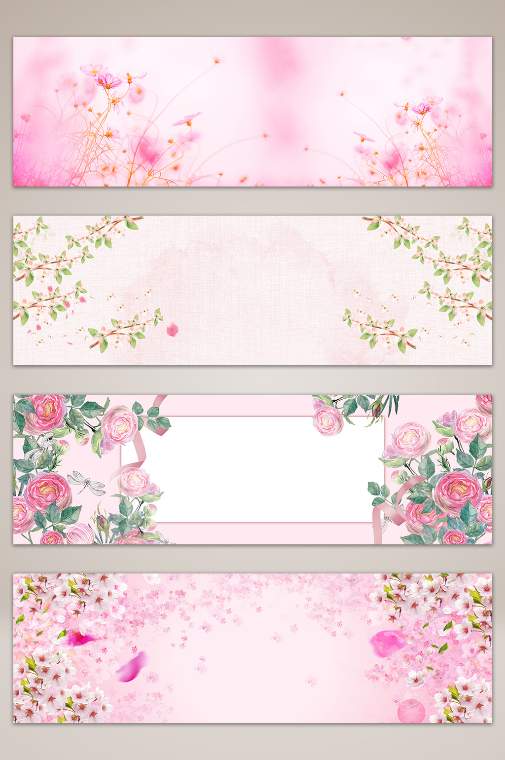 清新文艺花卉海报banner背景模板免费下载 _背景图片设计素材_【包