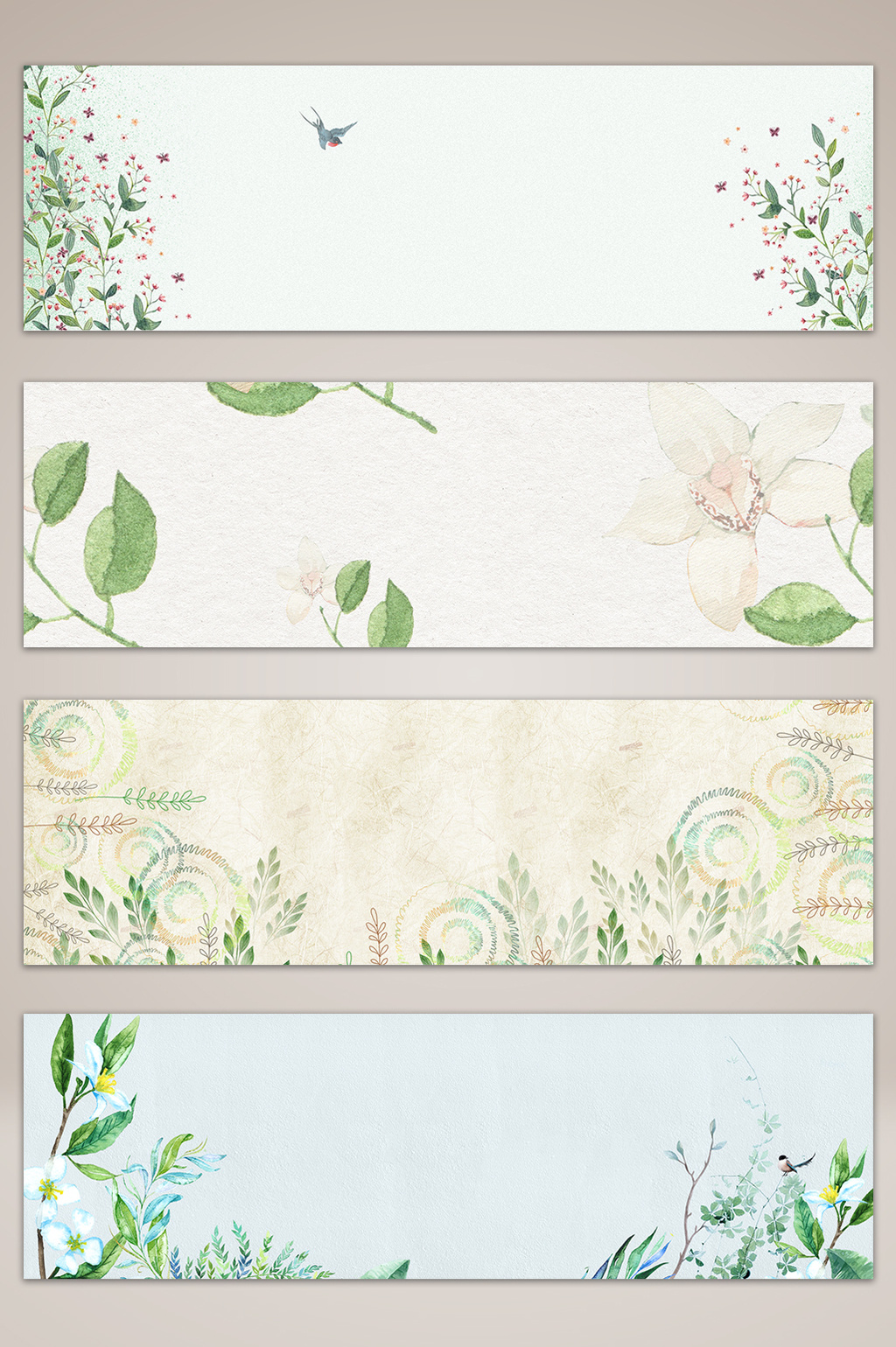 小清新春季banner海报背景