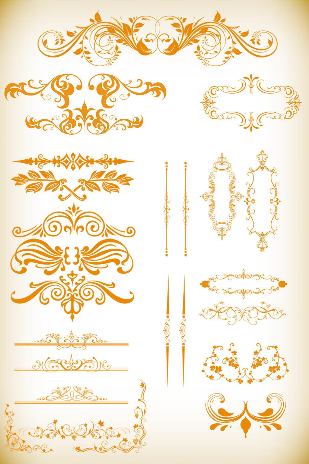 欧式花纹花边分隔符ppt底纹样式psd